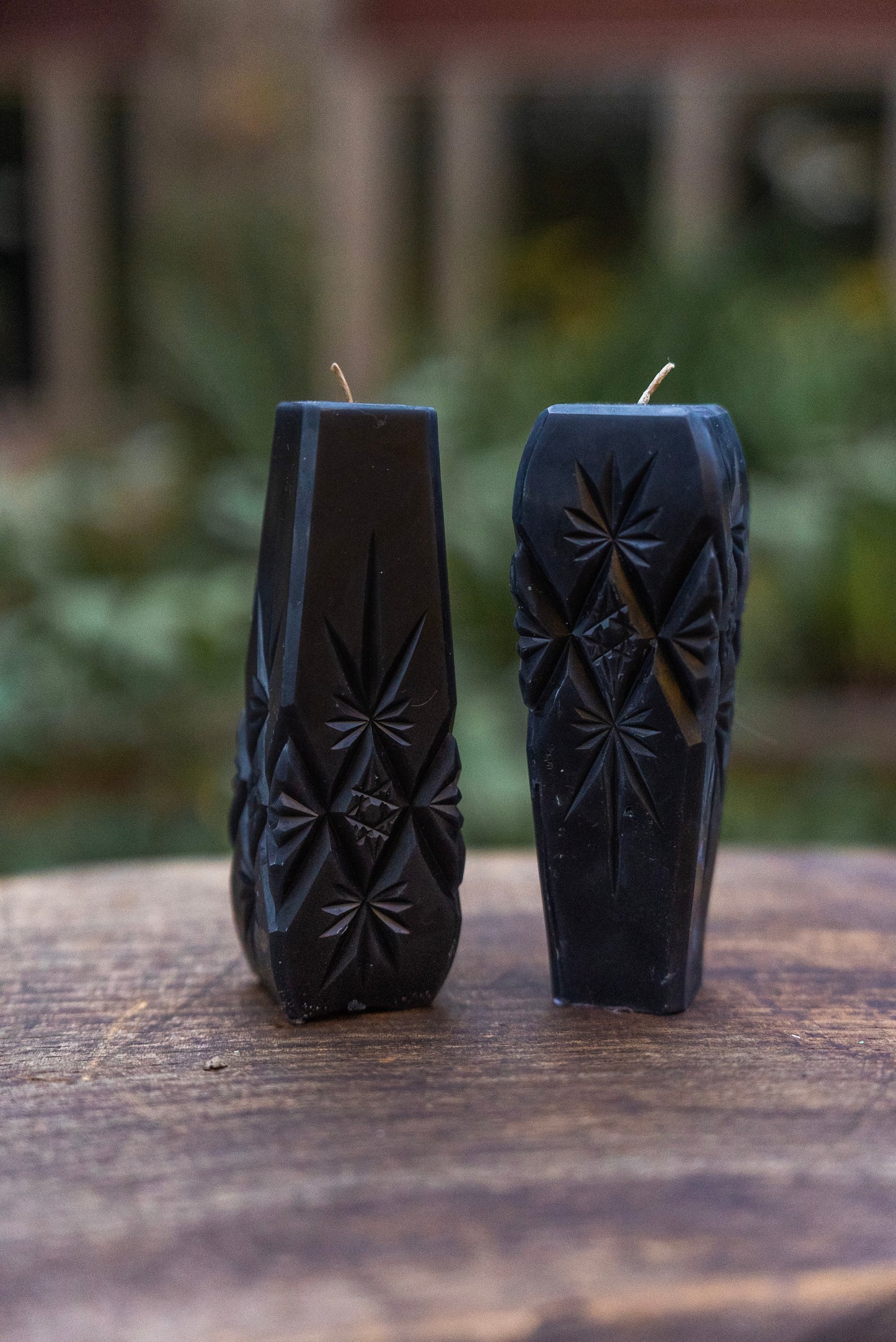 The Crystal Taper & Tombstone Beeswax Candles Set of 2